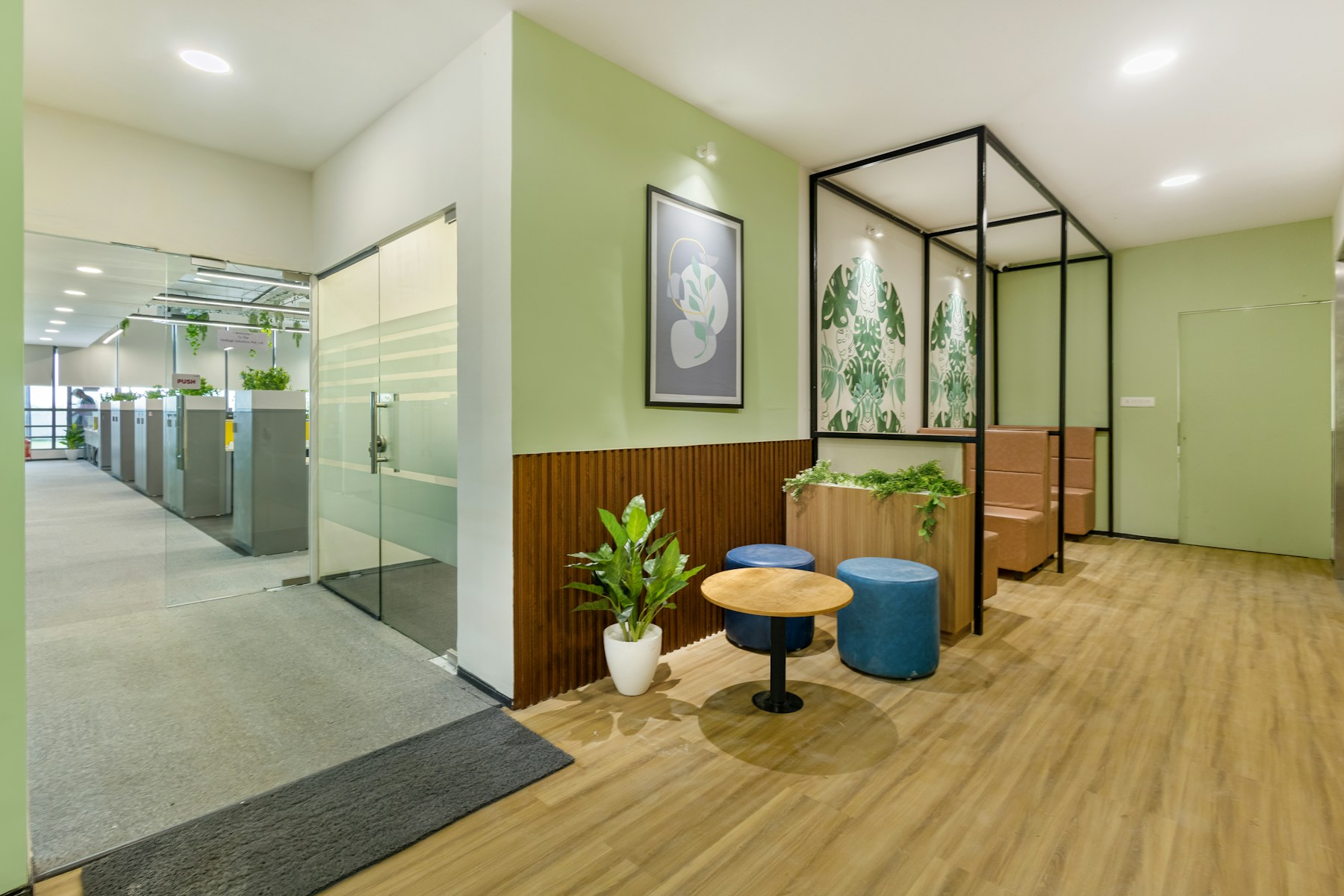 Commercial interior with timber flooring