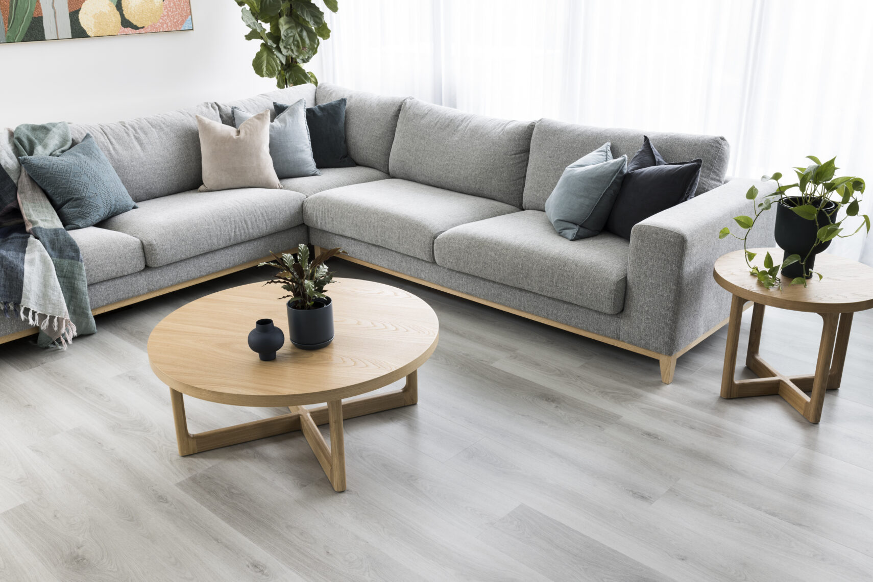 Gunner Oak hybrid flooring in a light-filled interior